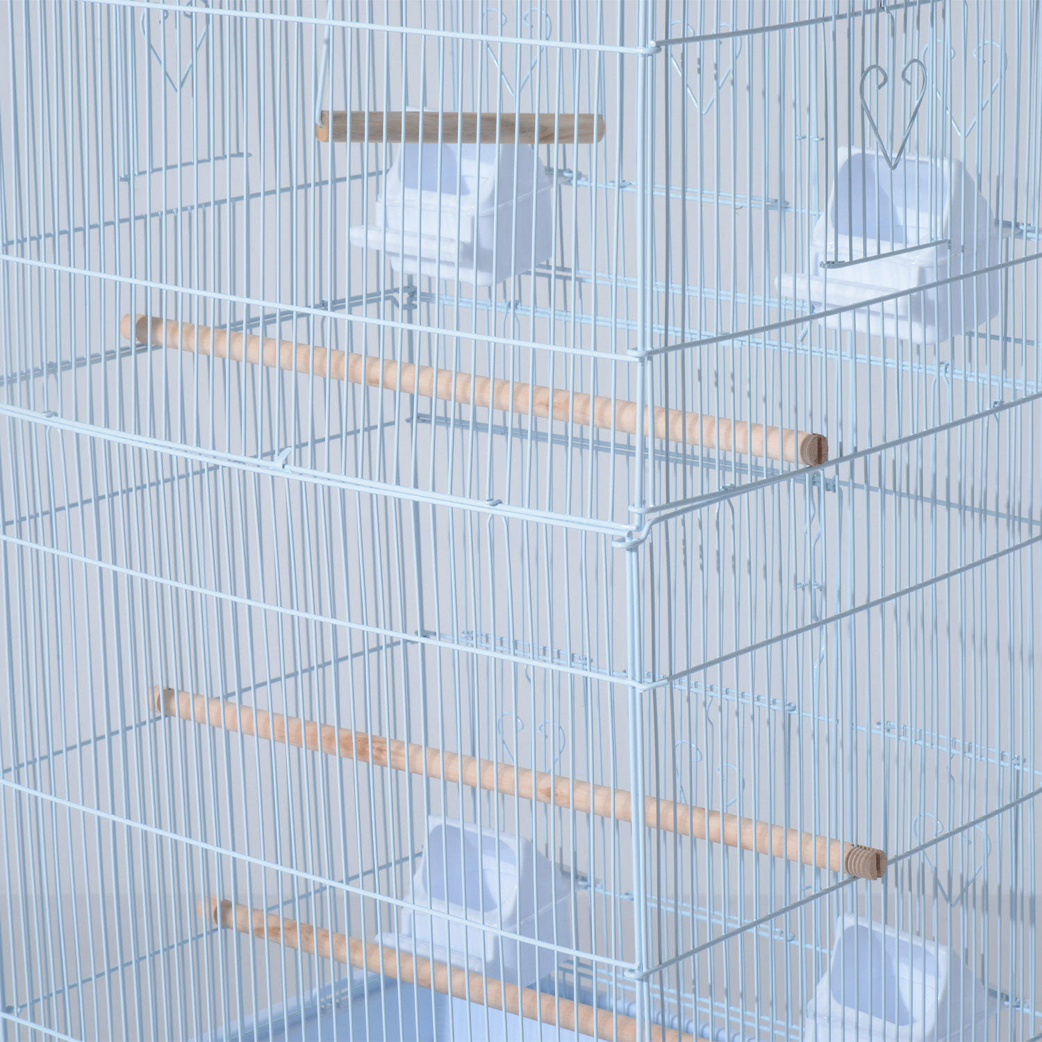 Pawhut 63x22 Bird Cage Large Finch Parrot Conure Metal Wheels Play Top House Pet Supplies - White