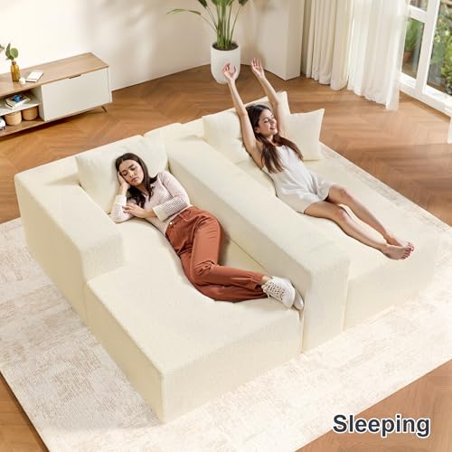 104" Sectional Couches for Living Room, Modular Sectional Sofa with Deep Seat, L-Shape Couch with Chaise, Cloud Couch for Living Room Bedroom