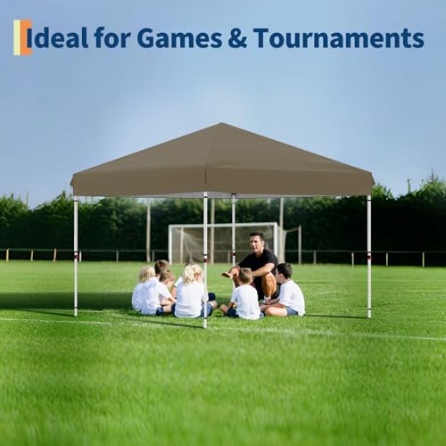 10x20 Pop Up Canopy - Easy Up Camping Tent with One Roller Bag, 3 Adjustable Height, 4 Weight Bags for Deck, Garden, Sports, Beach, Party - White