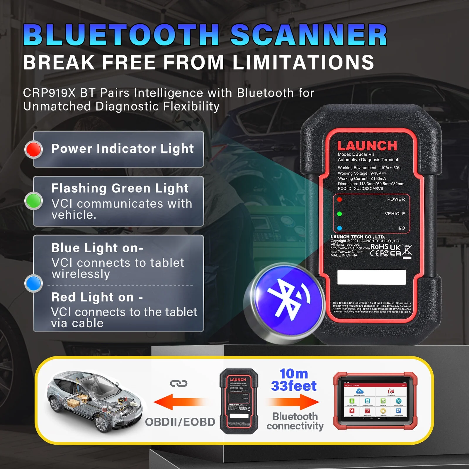 LAUNCH X431 CRP919X BT Elite Car Diagnostic OBD2 Scanner, All System Scan with DBScar VII  ECU Coding 31+ Services CANFD DoIP