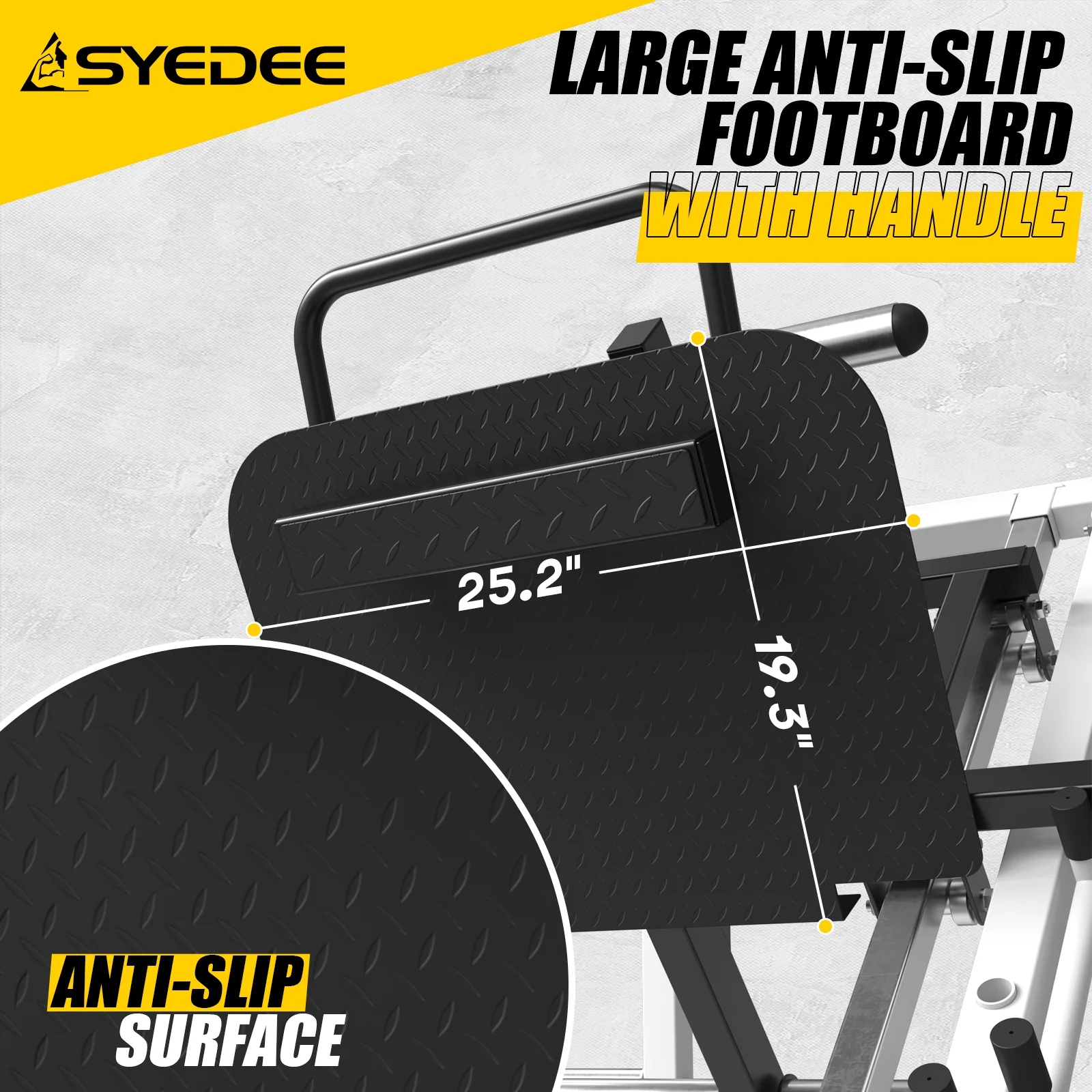 syedee Leg Press Machine with Calf Block, 1500LBS Weight Capacity Adjustable Leg Machine with Resistance Band Pegs and Plate Storages