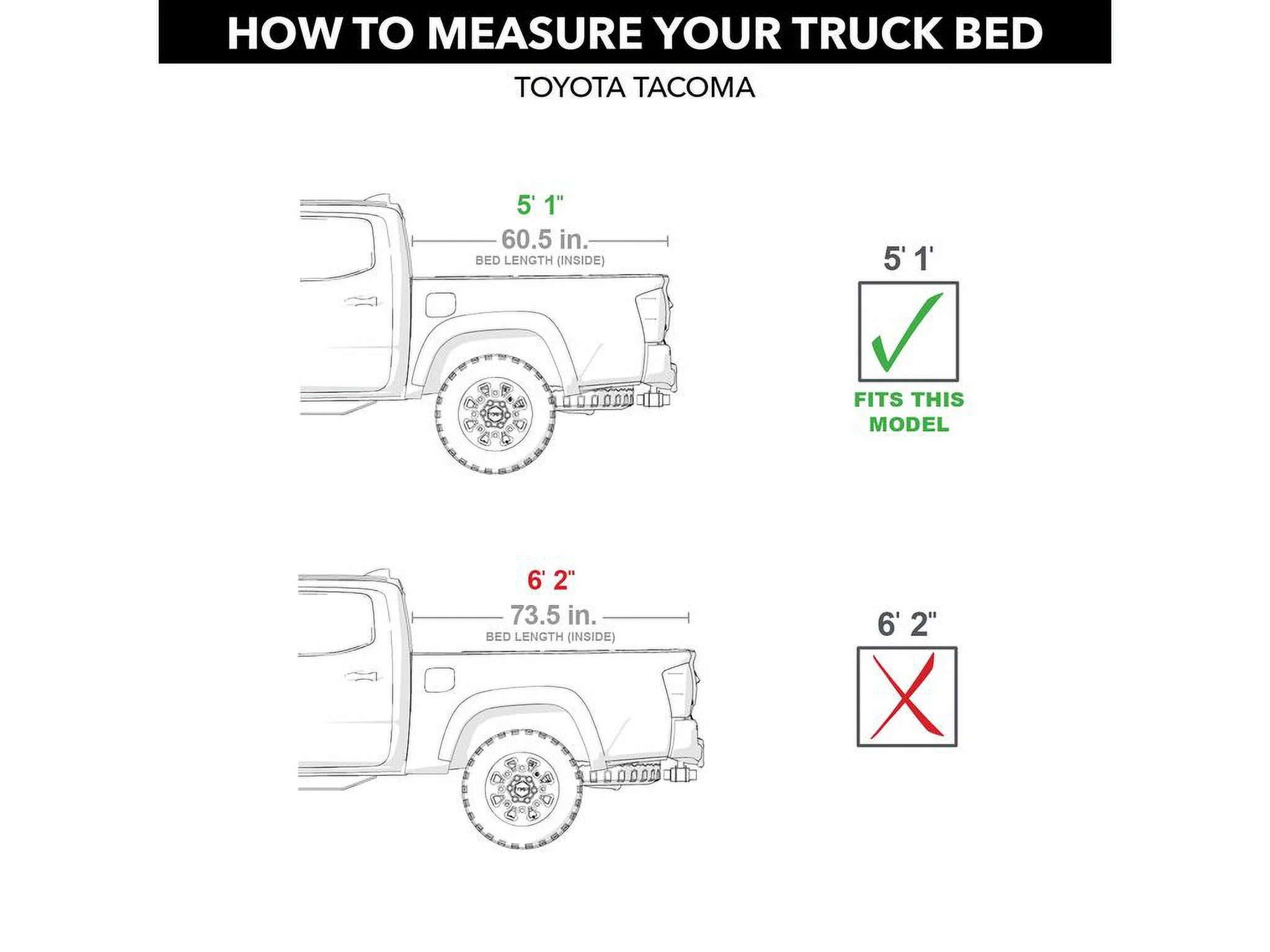 Gator EFX Hard Tri-Fold Truck Bed Tonneau Cover | GC44014 | Fits 2016 - 2023 Toyota Tacoma (fits with or w/o bedside storage boxes) 5' 1" Bed (60.5")