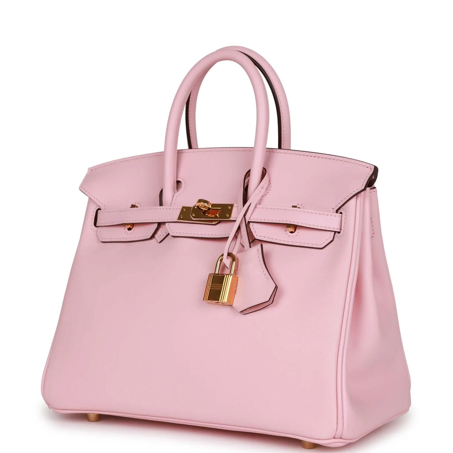 Pre-owned Hermes Birkin 25 Rose Sakura Swift Gold Hardware