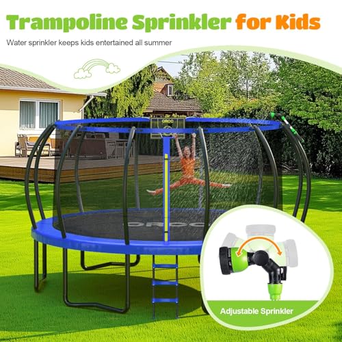 ORCC 1200LBS Weight Capacity Trampoline 16 15 14 12 10 8FT Outdoor Yard Trampolines for Kids Adults Outdoor Yard Trampolines for Kids Adults
