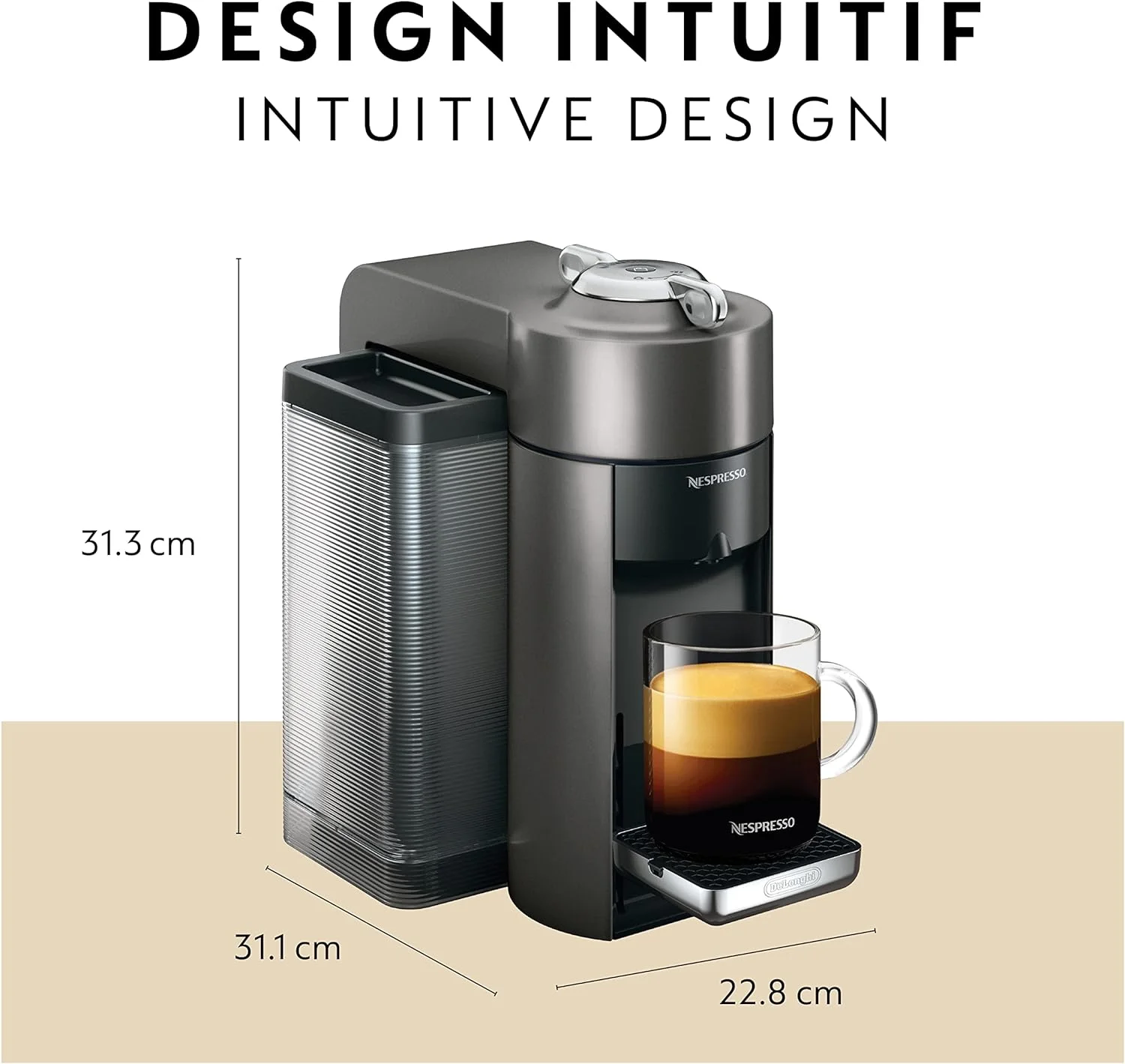 Nespresso Vertuo Coffee Espresso Machine Aeroccino Milk Frother De'Longhi Titan
