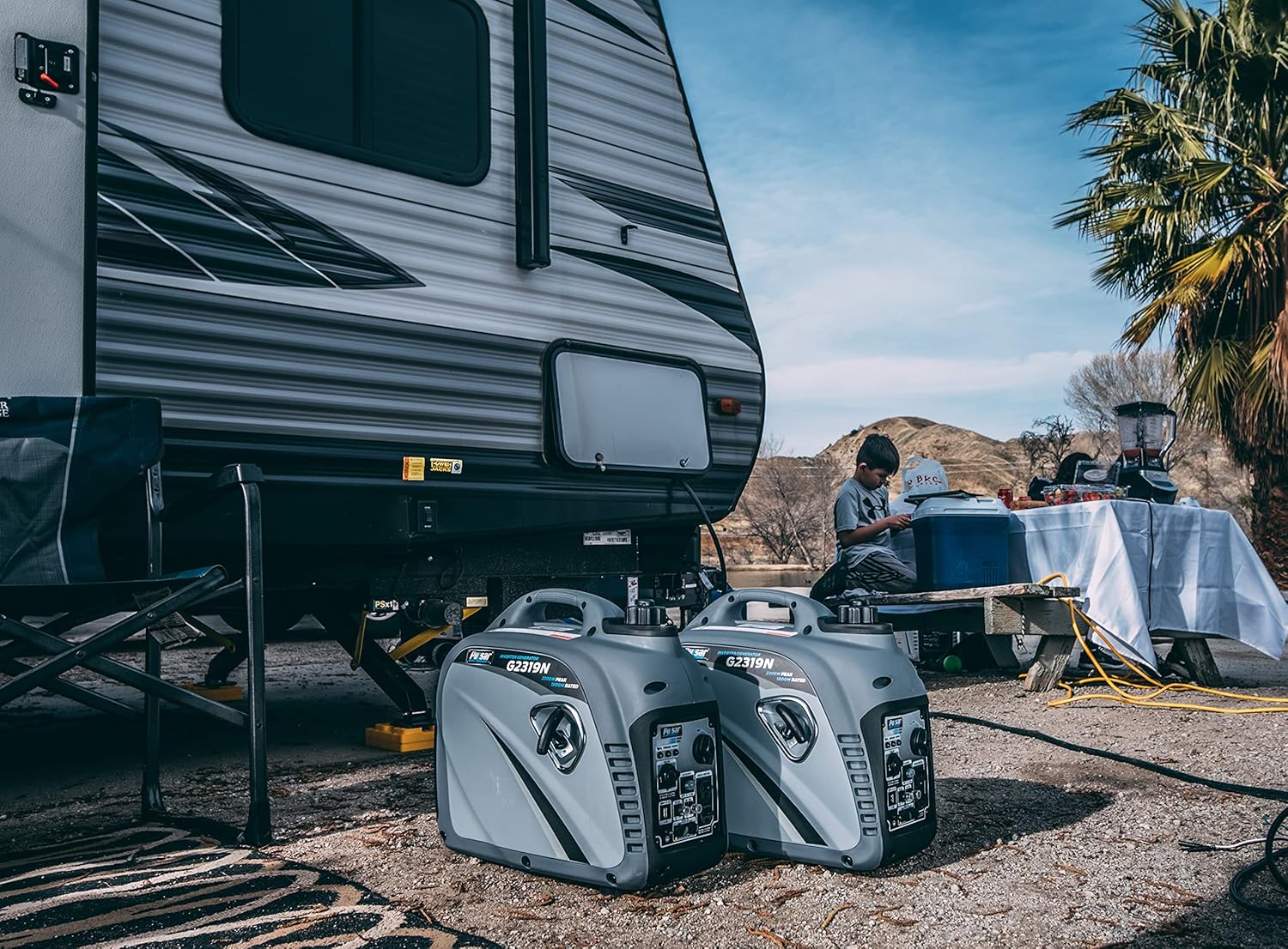 Pulsar Products G450RN, 4500W Portable Quiet Remote Start & Parallel Capability, CARB Compliant Inverter Generator, 4500-Watt Gray