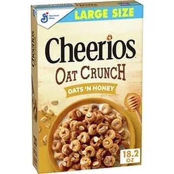 Cheerios Oat Crunch Oats and Honey Cereal, 18.2 oz (Pack of 32) - Curated Treasures Market
