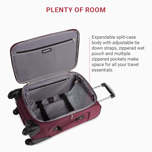SwissGear Sion Softside Expandable Roller Luggage, Teal, 3 Piece Set (21/25/29)