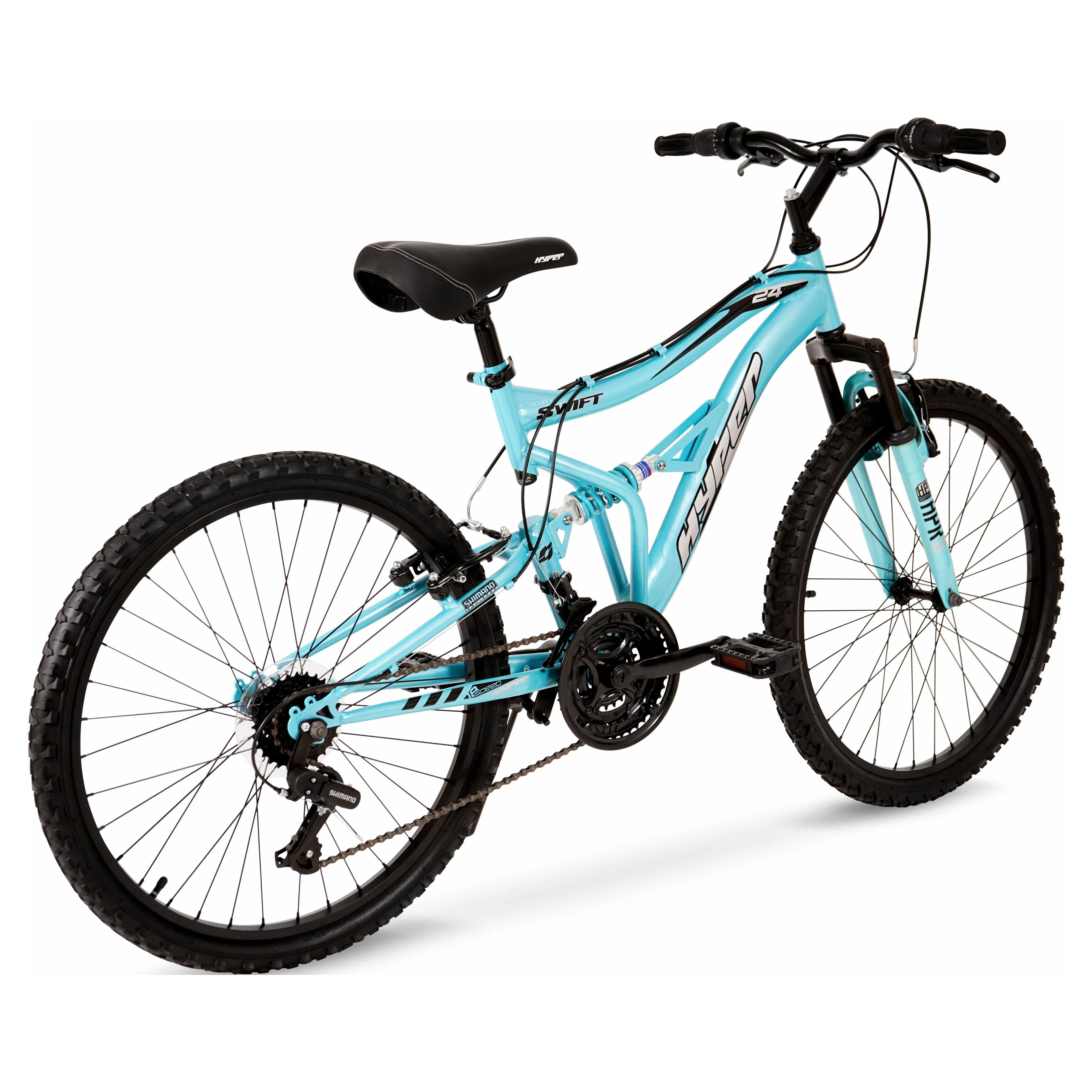 Hyper Bicycles 24 Girl's Swift Mountain Bike for Kids, Blue