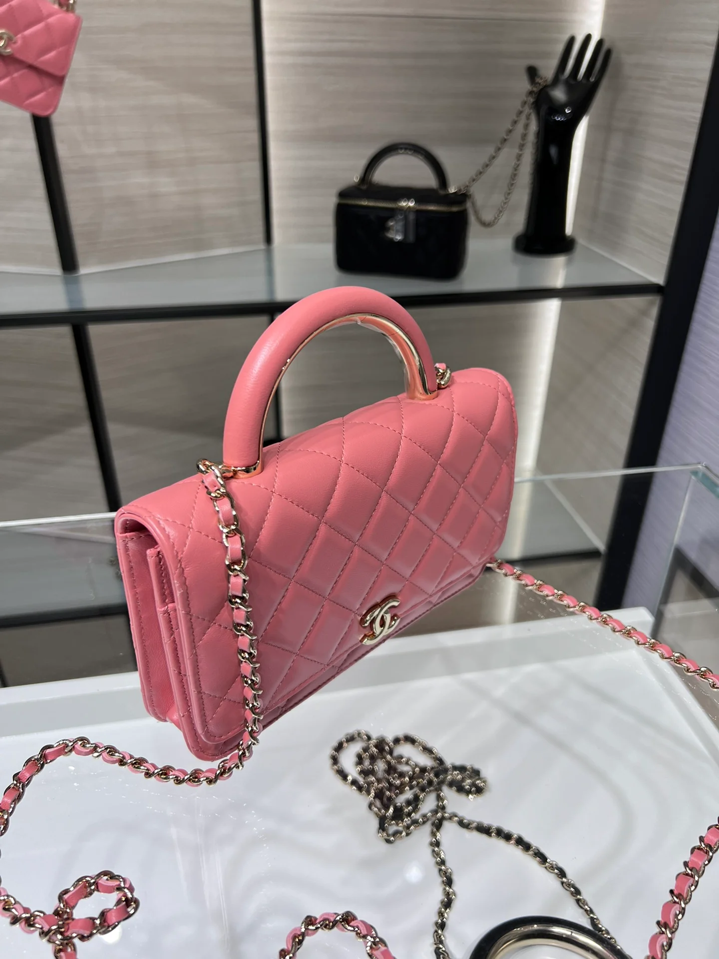 Chanel WOC 19 Chain Wallet Bag Gold Hardware Pink For Women, Women&rsquo;s Handbags, Shoulder Bags 7.5in/19cm