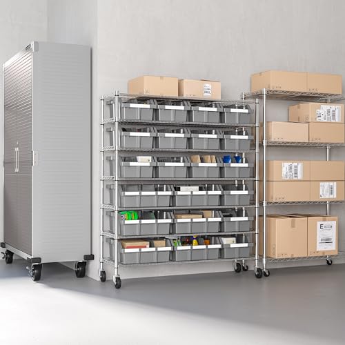 Seville Classics Heavy Duty NSF Bin Rack Solid Steel Wire Shelving Storage Unit, Patented Organizer for Garage, Warehouse, Office, Restaurant