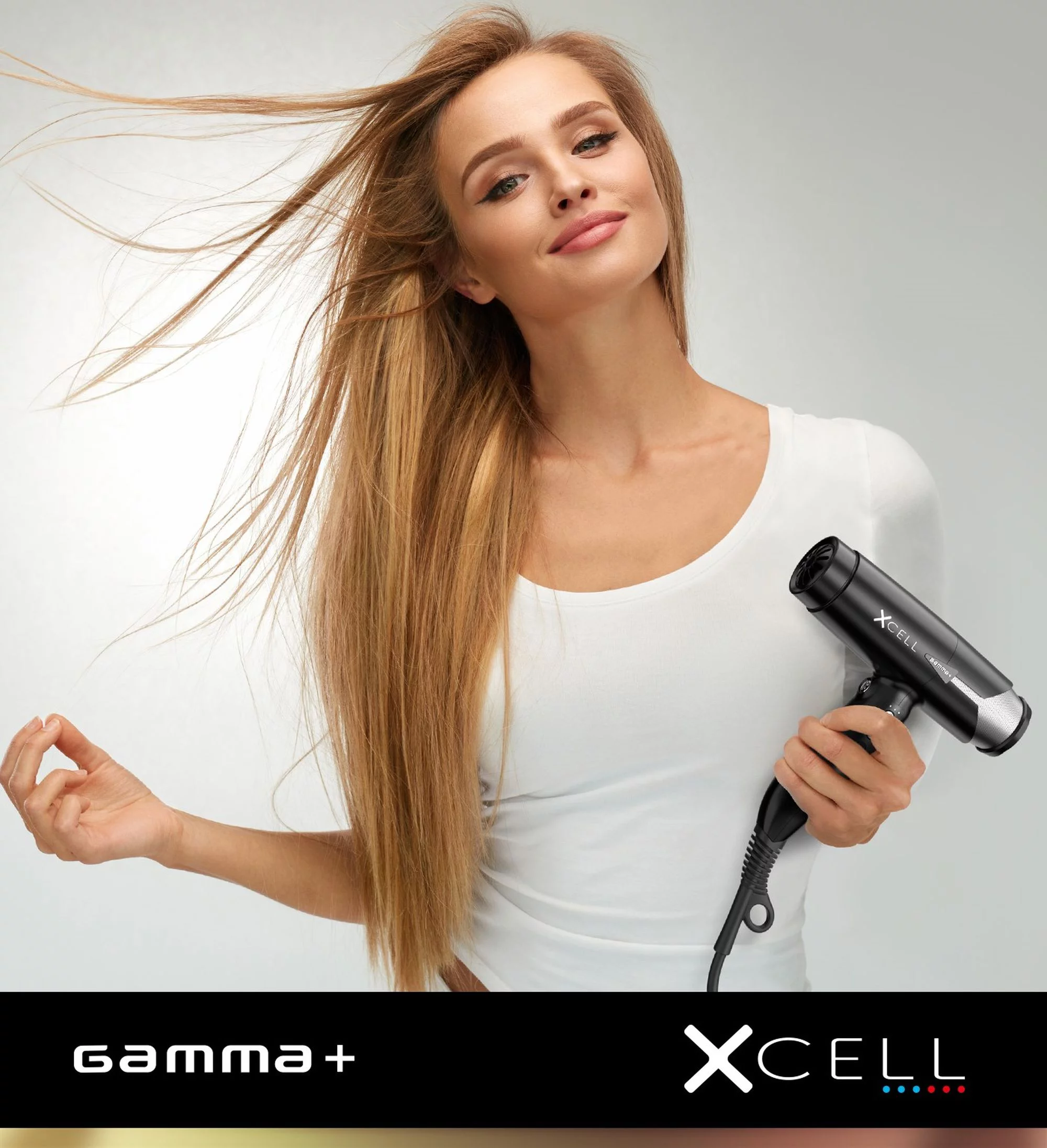 GAMMA+ Xcell Professional Hair Dryer Digital Motor Ultra-Lightweight Ionic Technology Matte Black
