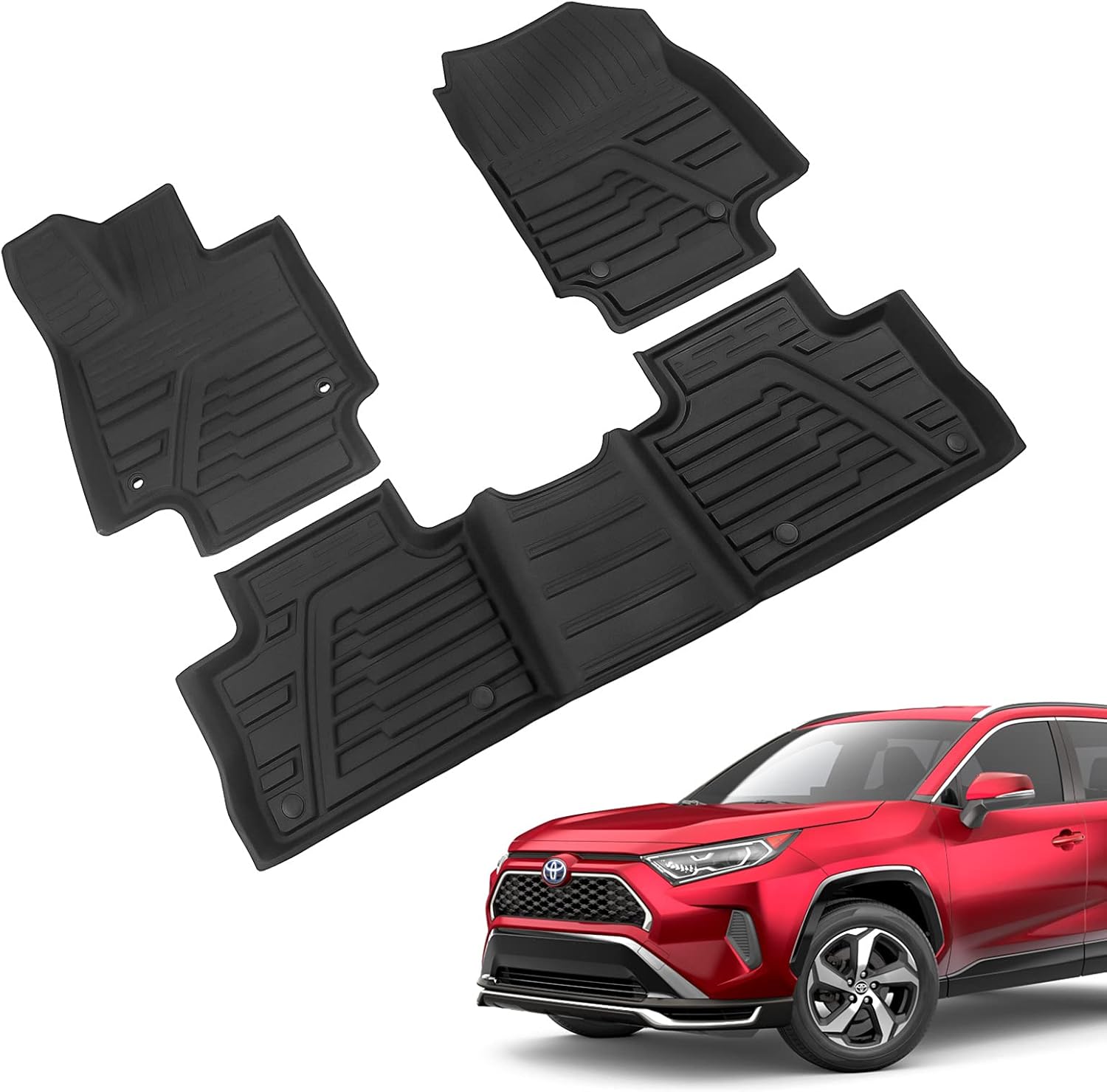 Xipoo Fit 2019 2020 2021 2022 Toyota RAV4 Trunk Mat Rear Cargo Mat Cargo Liner Trunk Liner for Toyota RAV4 Accessories (Rear Trunk Mat)