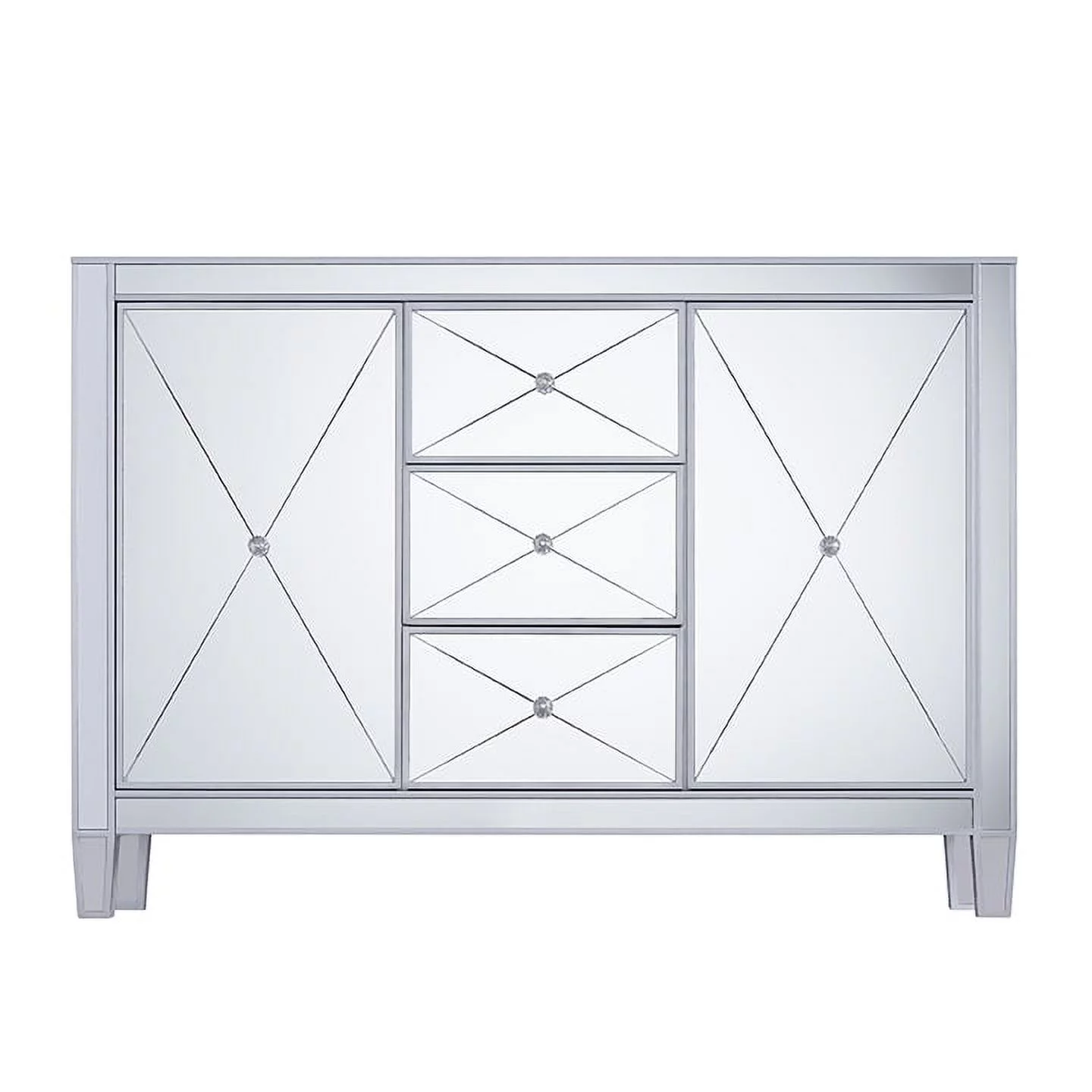 SEI Furniture Mirage 3-Drawer Mirrored Cabinet 50.25 x 35.25