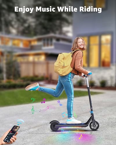 Gyroor H30 Max Electric Scooter for Kids, LED Dispaly, 150W Powerful Motor, Dual Brake System, Adjustable Height and Speed, Best Presents for Kids