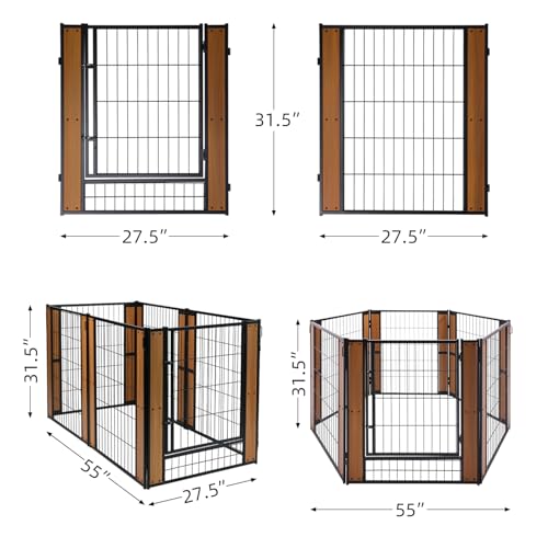 Heavy Duty Dog Playpen 32 Inch Height - Indoor Outdoor Pet Fence Enclosure for Medium and Small Dogs