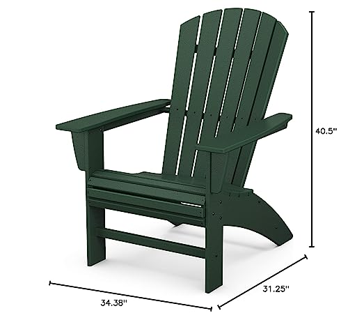 POLYWOOD Nautical Curveback Adirondack Chair, HDPE Outdoor Patio Furniture for Deck, Pool, Garden, Made in USA