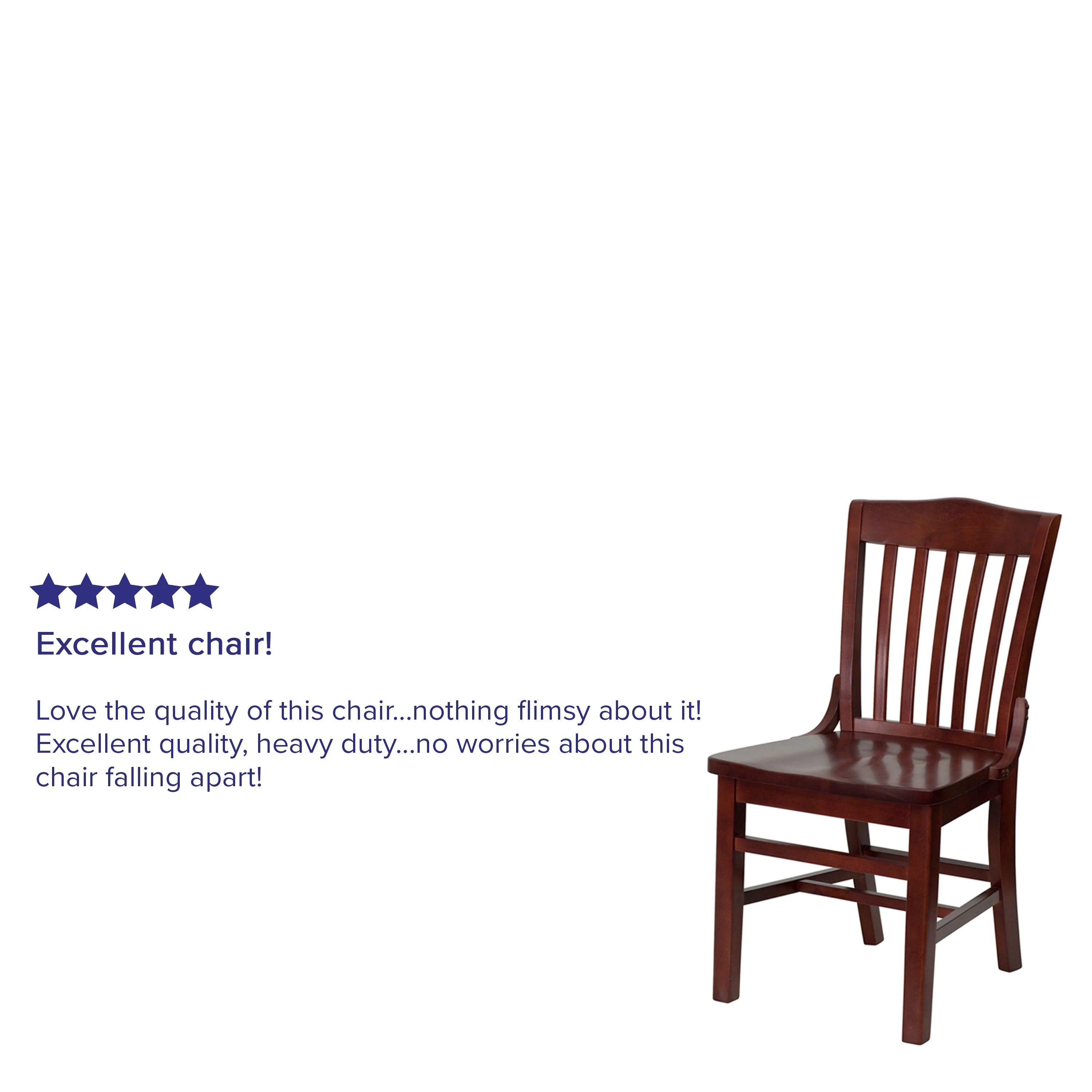 Emma + Oliver School House Back Mahogany Wood Chair