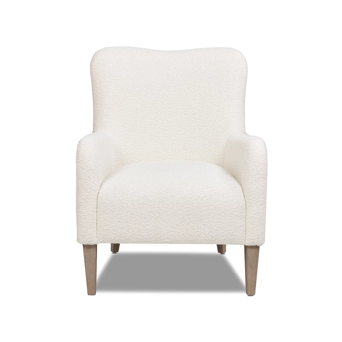 Jennifer Taylor Home Nimbus 27.5" Curved Accent Chair, Ivory White Boucle
