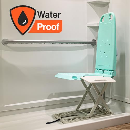 SuperHandy GoRise LT Portable Floor & Bath Lift - Lightest Weight 19lbs, Foldable, 330 Lbs Capacity, IP68 Waterproof Bath tub Lifts for Seniors