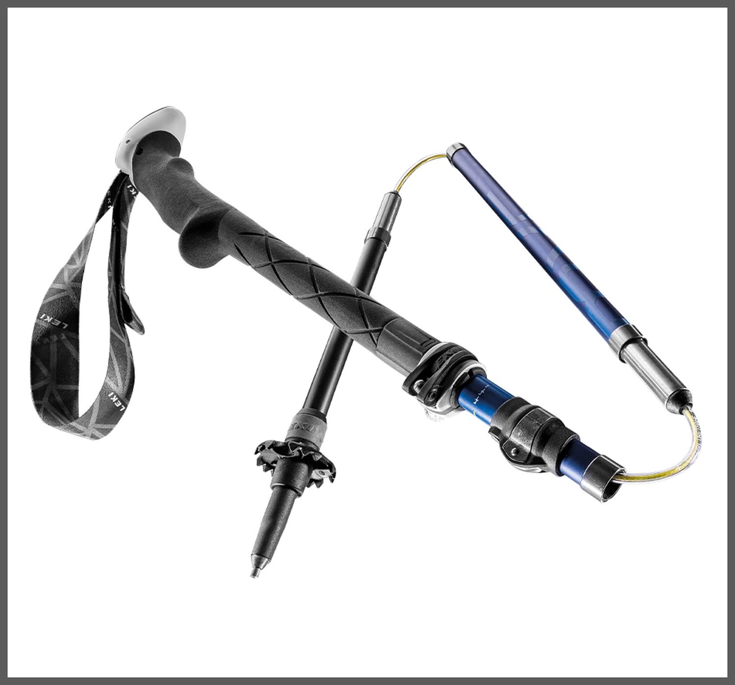 Leki Micro Vario Carbon Antishock Trekking Poles White Blue Lime Green