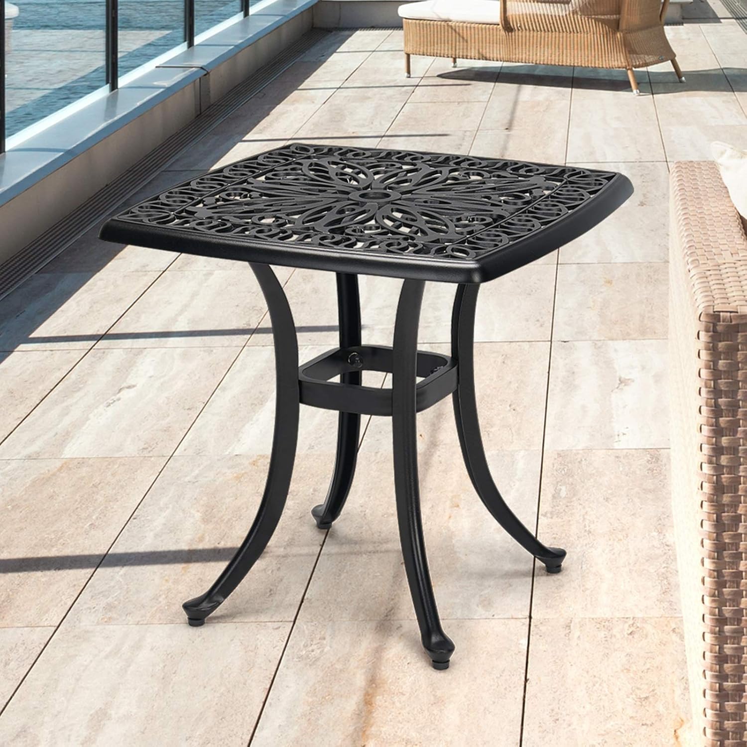 Laurel Canyon 3-Piece Cast Aluminum Patio Bistro Sets Antique Copper Finish Outdoor Furniture with Rust-Resistant Small Round Table and 2 Chairs for