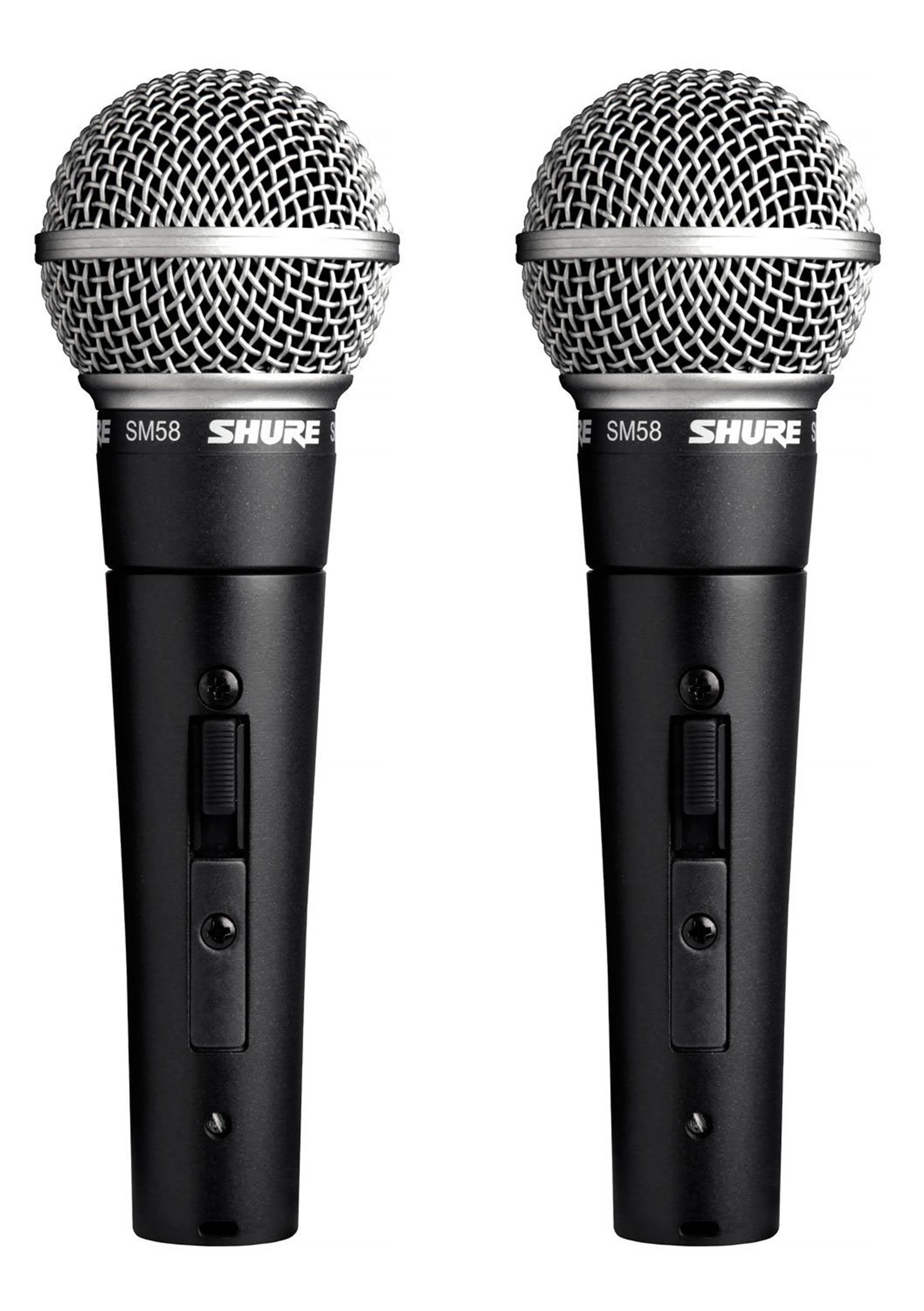 Shure SM58S Professional Vocal Microphone w/ On/Off Switch (2 Pack)