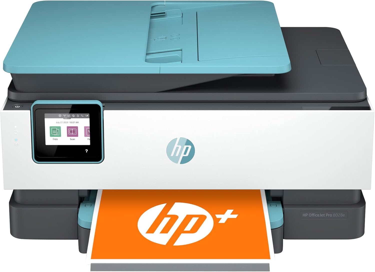 (Renewed) HP OfficeJet Pro 80 28e All-in-One Wireless Color Inkjet Printer Home Office, Blue - Print Scan Copy Fax - 20 ppm, 4800 x 1200 dpi