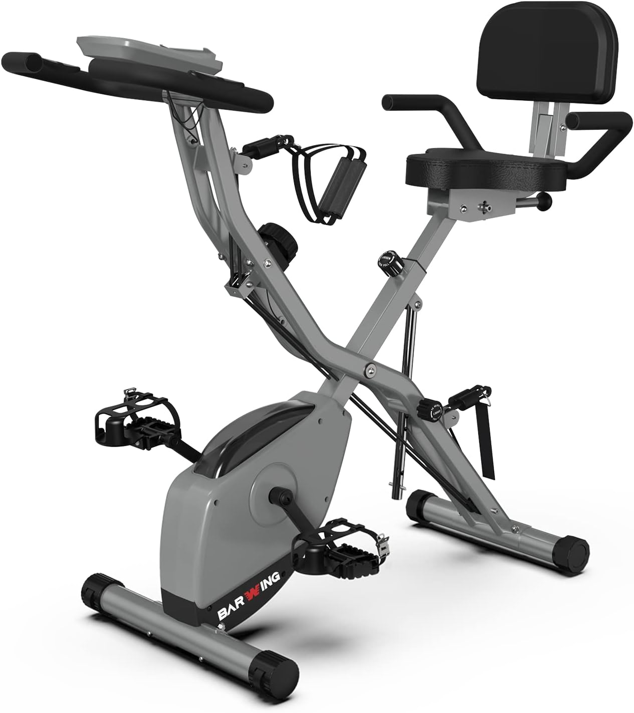 KURONO Stationary Exercise Bike for Home Workout |2023 Upgraded 4 IN 1 Foldable Indoor Cycling Bike for Seniors | 330LB Capacity