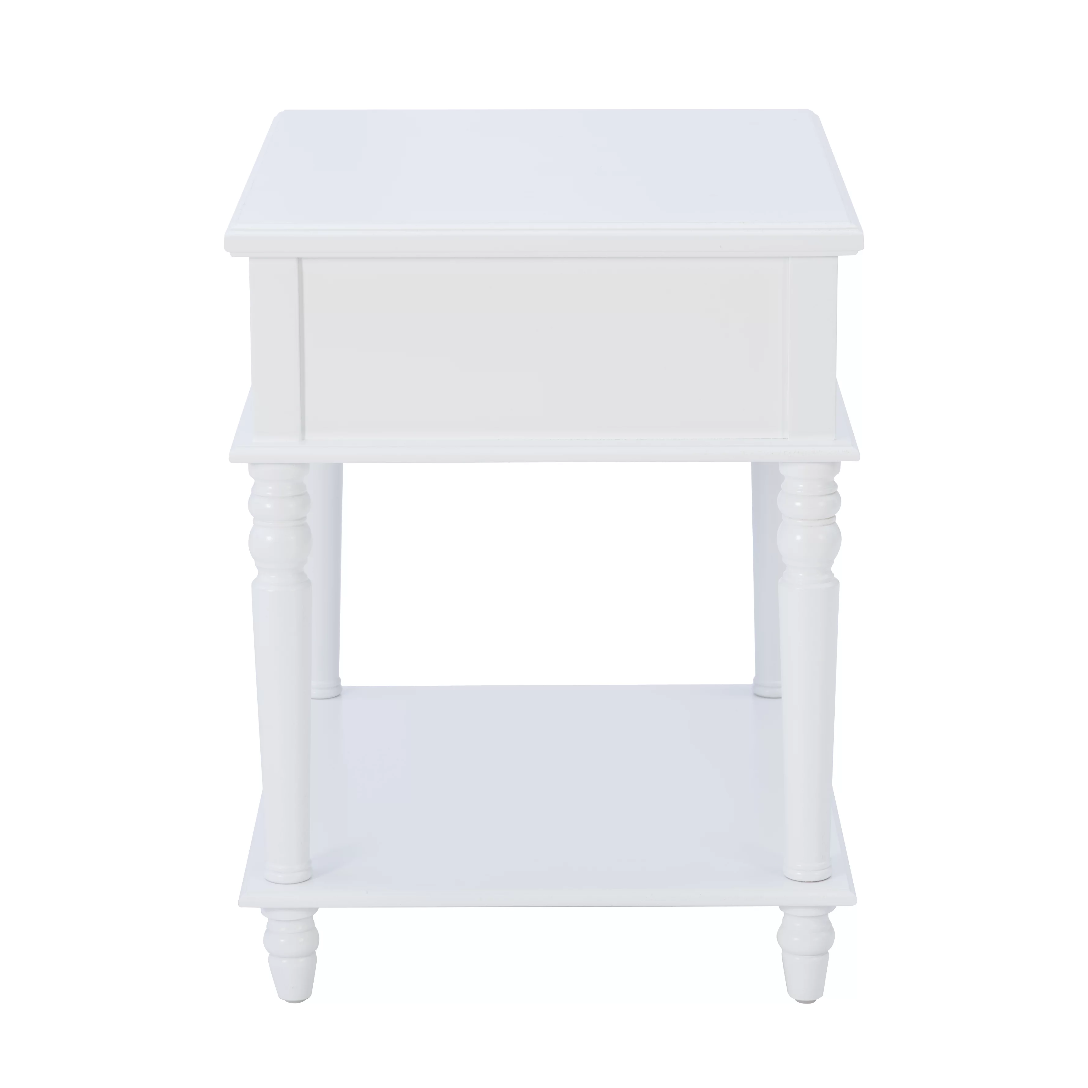 Powell Victoria Single Drawer Indoor Accent Side Table, 26" Tall, White