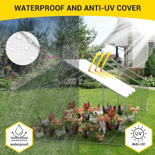 Large Metal Chicken Coop, Walk-in Poultry Cage