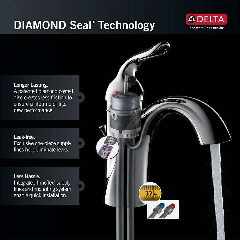 Delta Classic 520-GPM-DST Single Handle Centerset Bathroom Faucet Chrome
