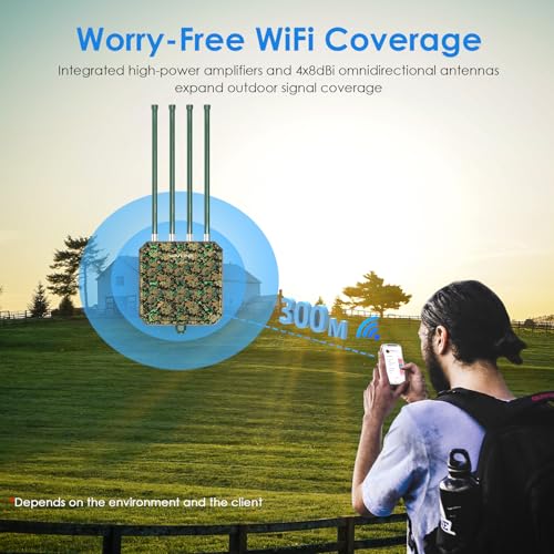 WAVLINK AX3000 Outdoor WiFi 6 Extender Long Range, WiFi 6 Outdoor Wireless Access Point, Support Active PoE, 4x8dBi Antennas,Outdoor WiFi Solution
