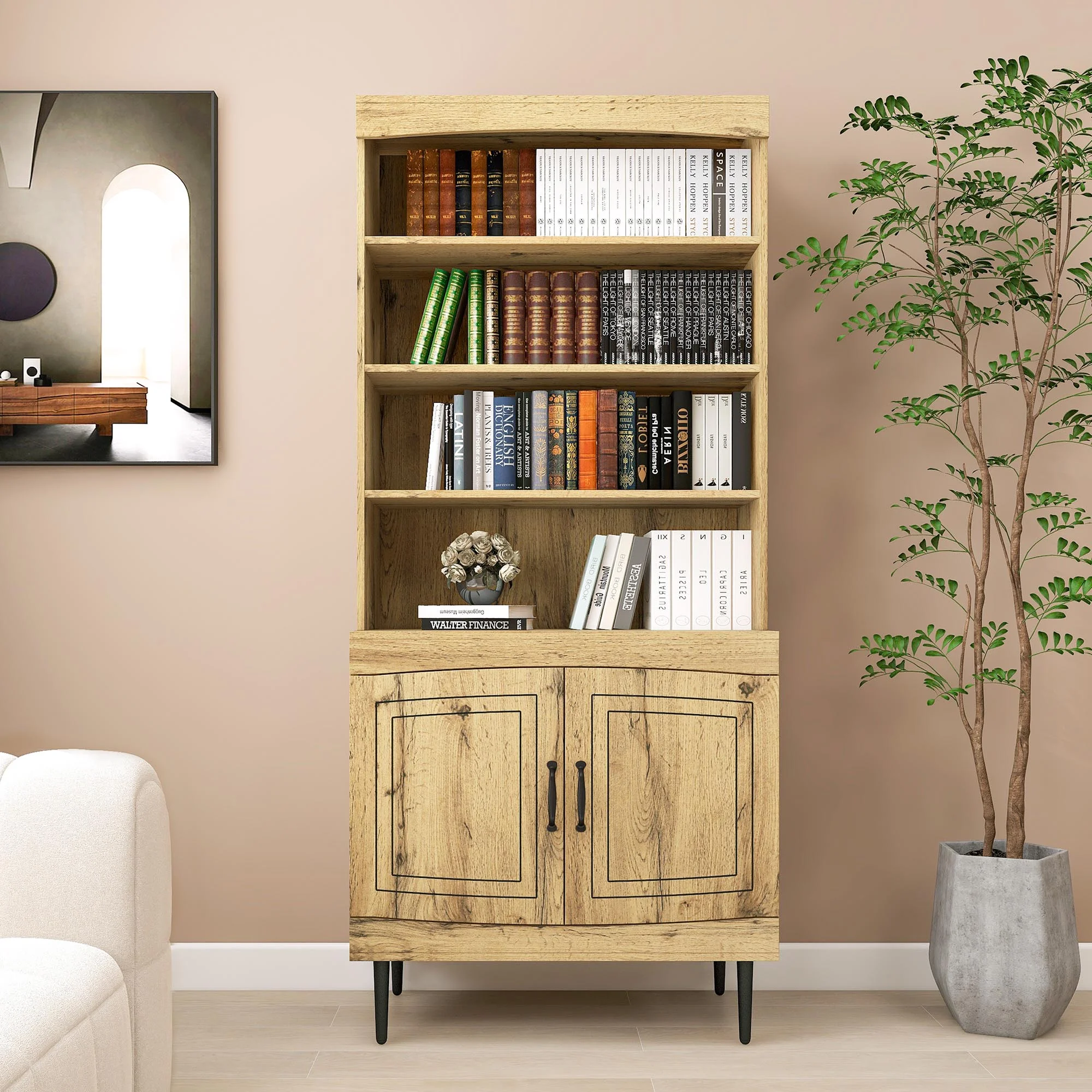 72" Kitchen Pantry Cabinet, Tall Storage Cabinet, Pantry Cupboard with Doors and Adjustable Shelves, Modern Utility Pantry Cabinet for Dining Room