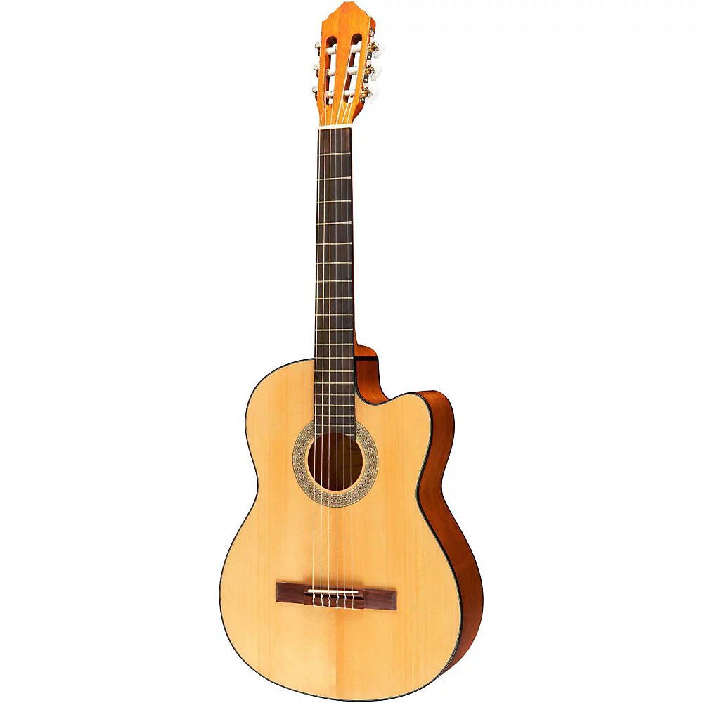 Lucero LC100CE Cutaway Classical Acoustic-Electric Guitar Natural - Radiant Selections