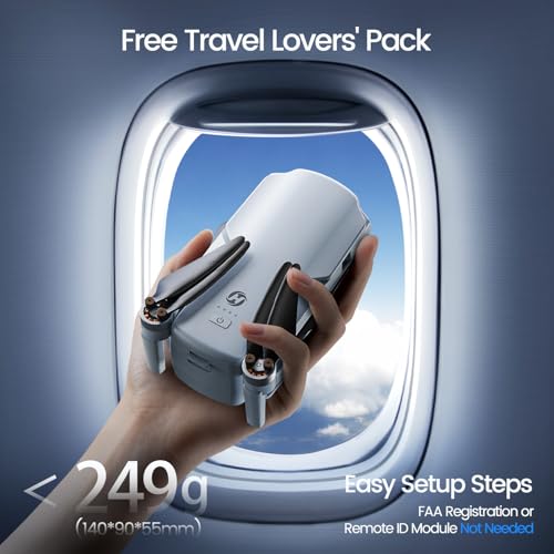 Holy Stone HS360E GPS EIS Drones with Camera for Adults 4K, 249g FAA Compliant Lightweight Foldable FPV RC Quadcopter Drone with 1200W Sensor