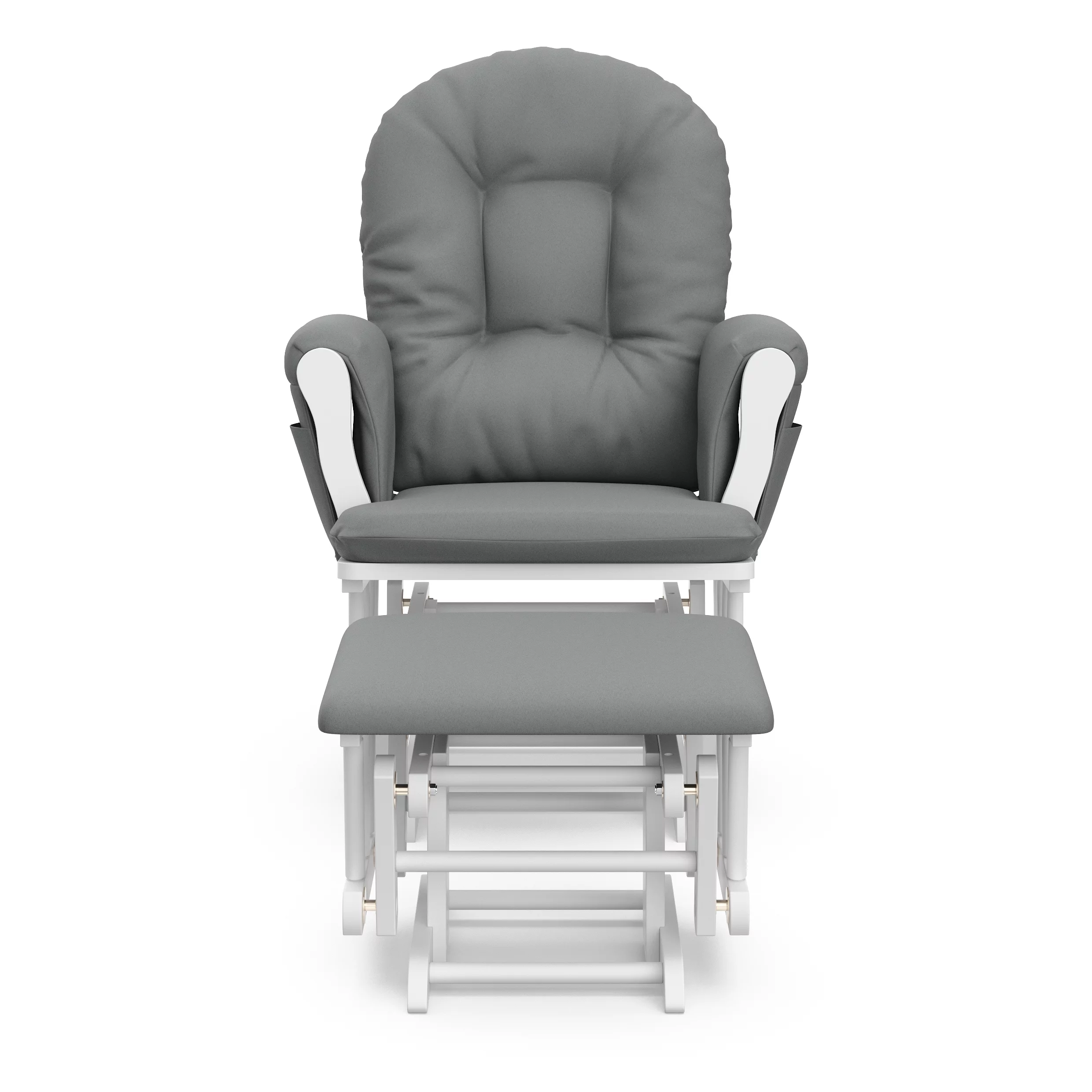 Storkcraft Hoop Nursery Glider and Ottoman, White with Gray