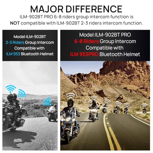ILM Bluetooth Motorcycle Helmet Modular Flip up Full Face Dual Visor Mp3 Intercom FM Radio DOT Model 902BT(Matte Black, Large)