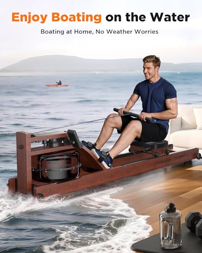 YOSUDA Water Rowing Machines for Home Use- Foldable Rower Machine 400LBS Weight Capacity with Dedicated Monitor & Bluetooth APP, Comfortable Seat