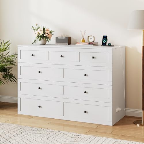 Queen Murphy Bed with Storage & Charging Station, Murphy Cabinet with Foldable Panel, Noisy Free, for Guest Bedroom, Living Room, Office