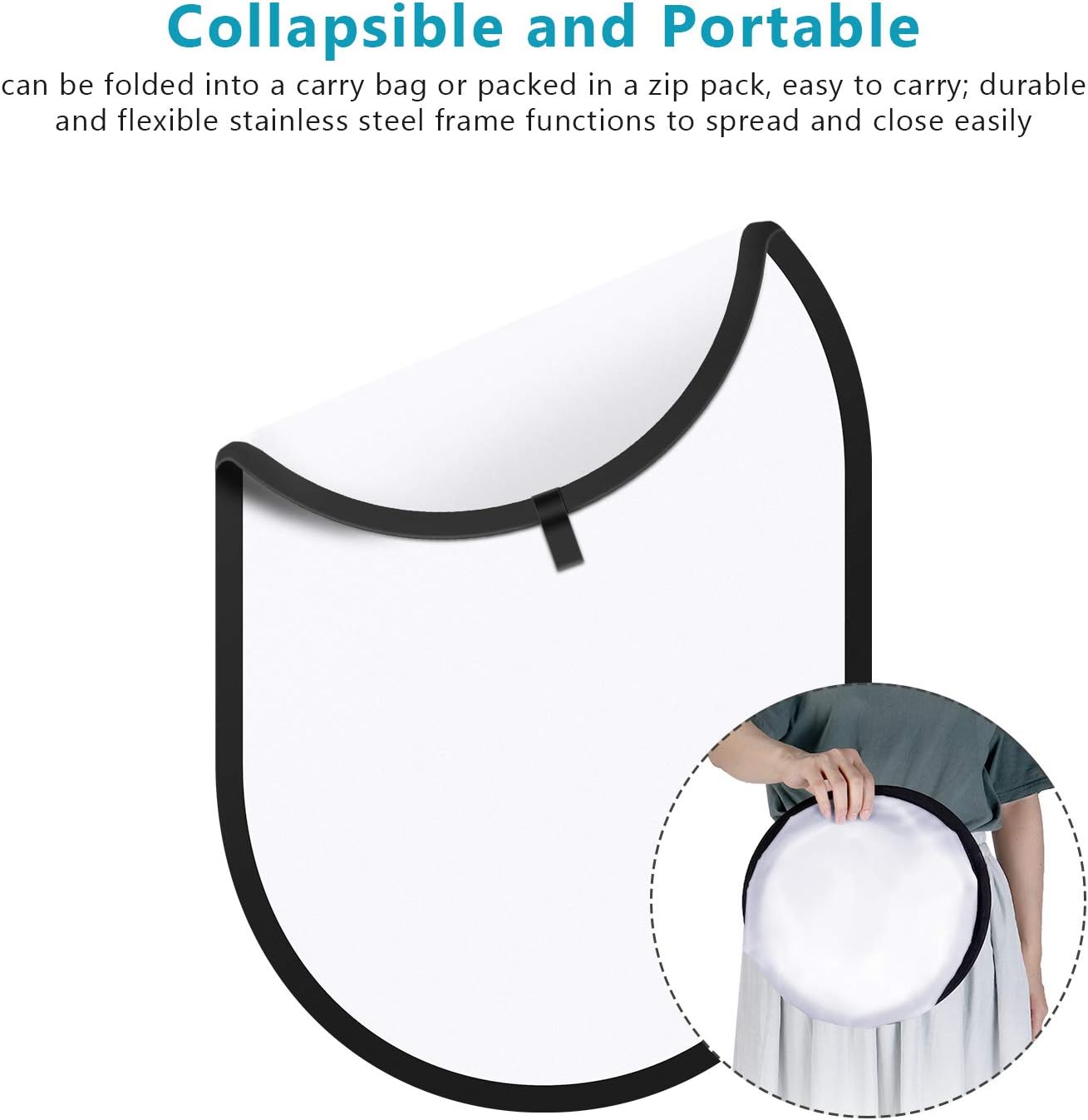 Neewer Professional Lighting Studio 5x7 feet/150x200 cm Pop out Foldable Soft Diffuser Disc Panel Reflector with Carrying Case for Studio and Outdoor