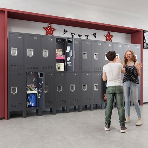 Metal Locker with 5 Doors,Lockers for Employees,66'' Steel Storage Locker for School,Gym, Office, Office,Garage