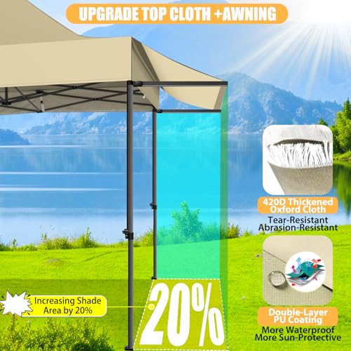 COBIZI 10x10 Pop Up Canopy Tent with Awning