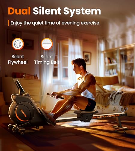 YOSUDA Magnetic/Water Rowing Machine for Home - Rower Machine Use with Bluetooth, App Supported, Rowing Machine for Taller Power Athletes