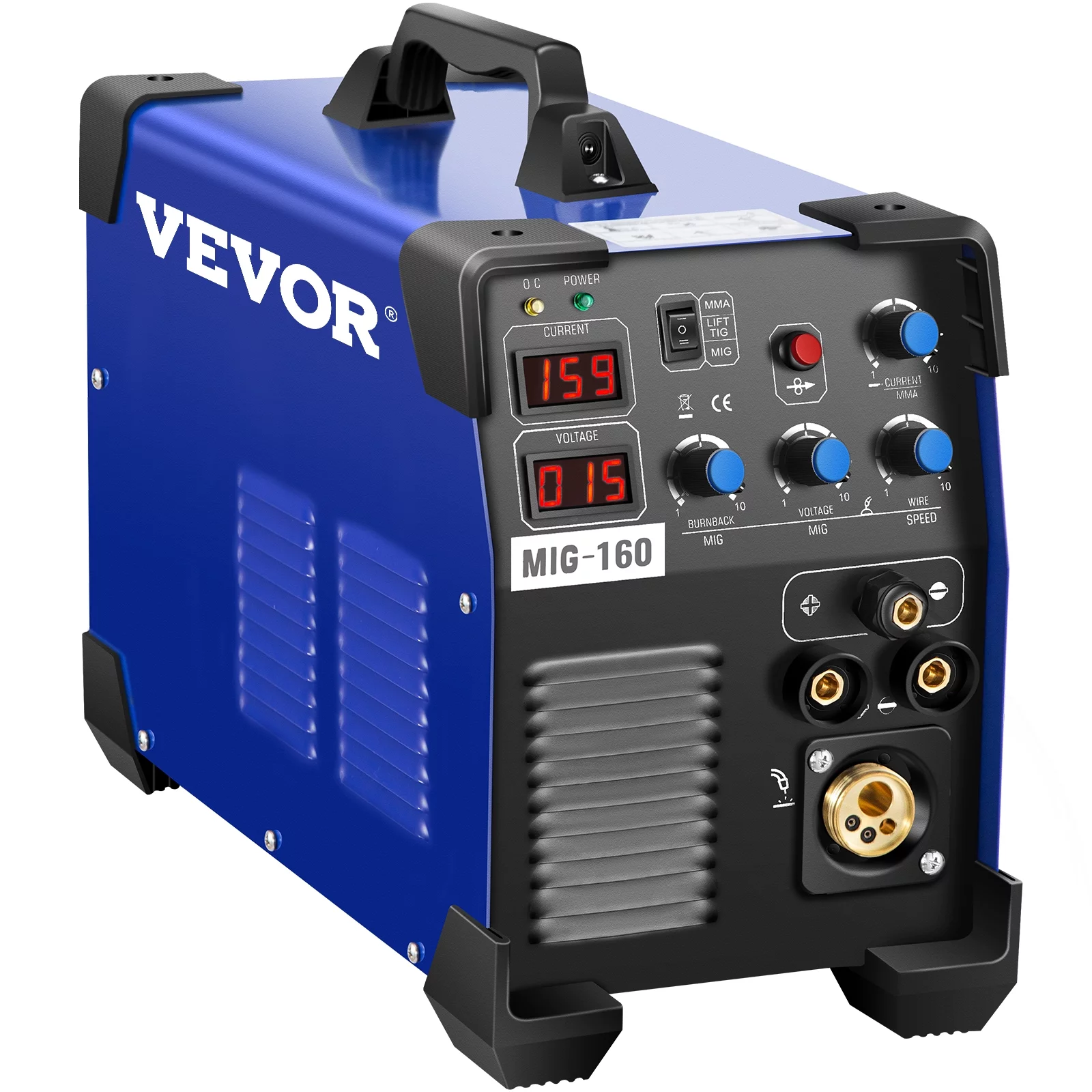 VEVORbrand 160 Amp MIG Welder 3 in 1 Welder MIG TIG Arc Welder 110V/220V DC Welding Machine, Combo Welding Machine Inverter Welder Digital Display