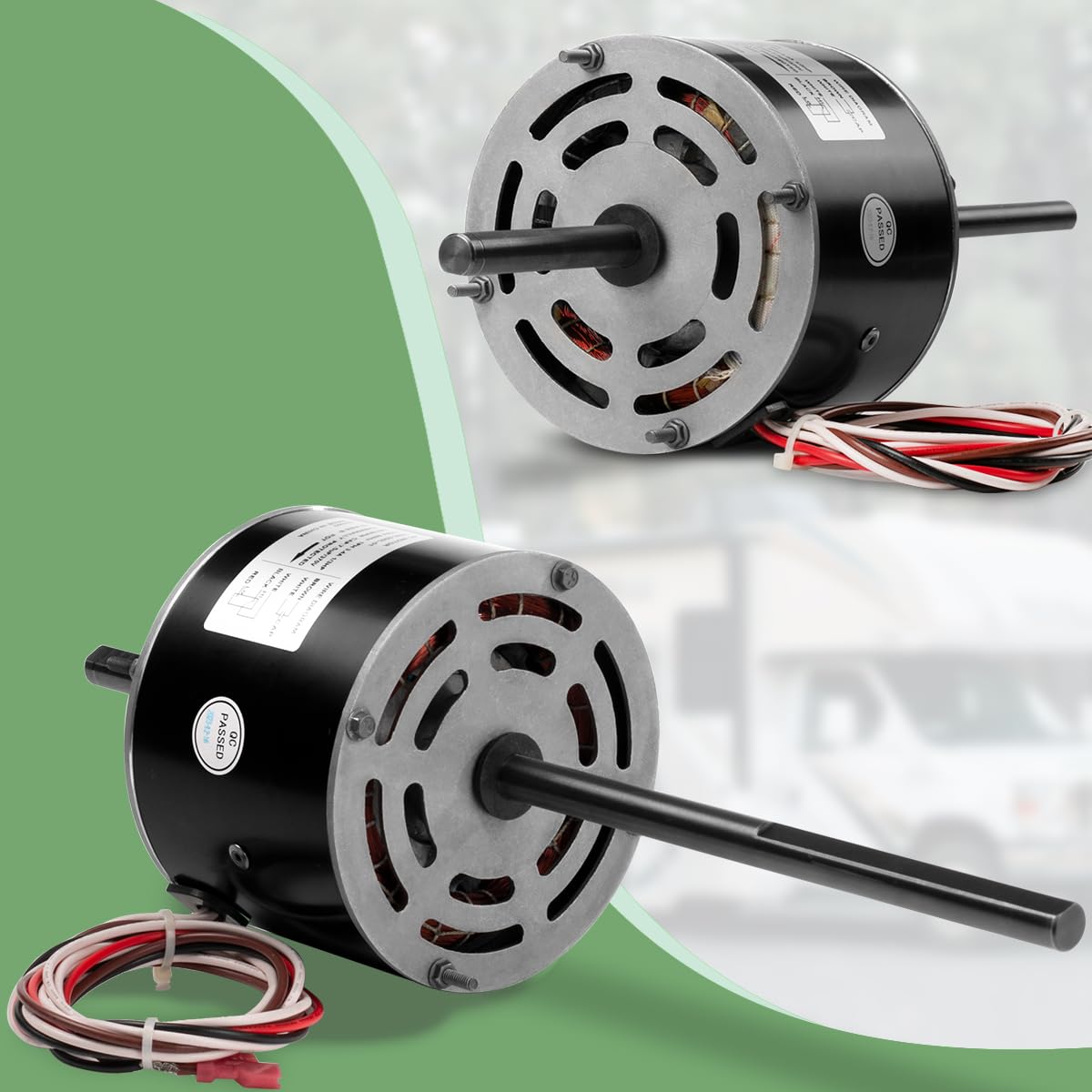 RV Air Conditioner Motor with Capacitor, Direct Replacement for Coleman Mach RV AC Fan Motor, Replaces Fasco D1092, 1/3 HP, 115 Volts, 1675 RPM
