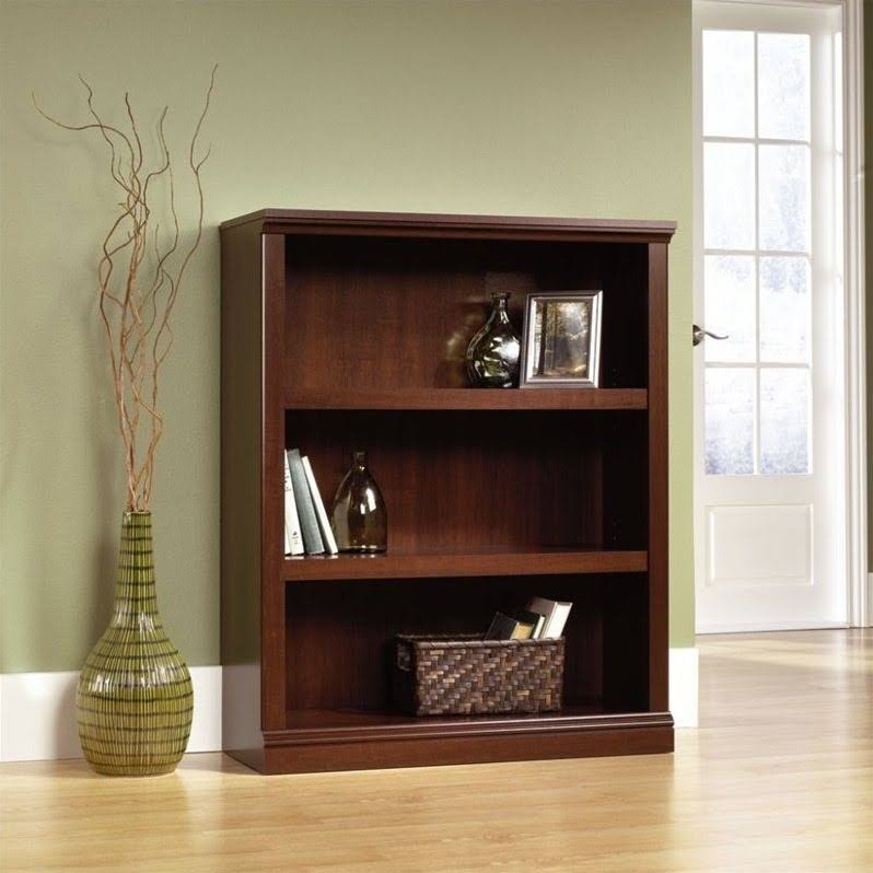 Scranton u0026 Co 3 Shelf Bookcase in Select Cherry, Red
