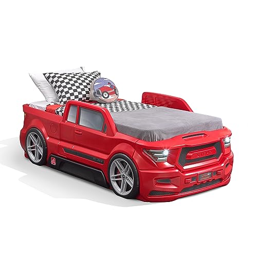 Step2 Roadster Toddler-to-Twin Bed, Crib to Twin Transition Race Car Bed, Adjustable, Ages 3+ Years Old, Easy Assembly, Red