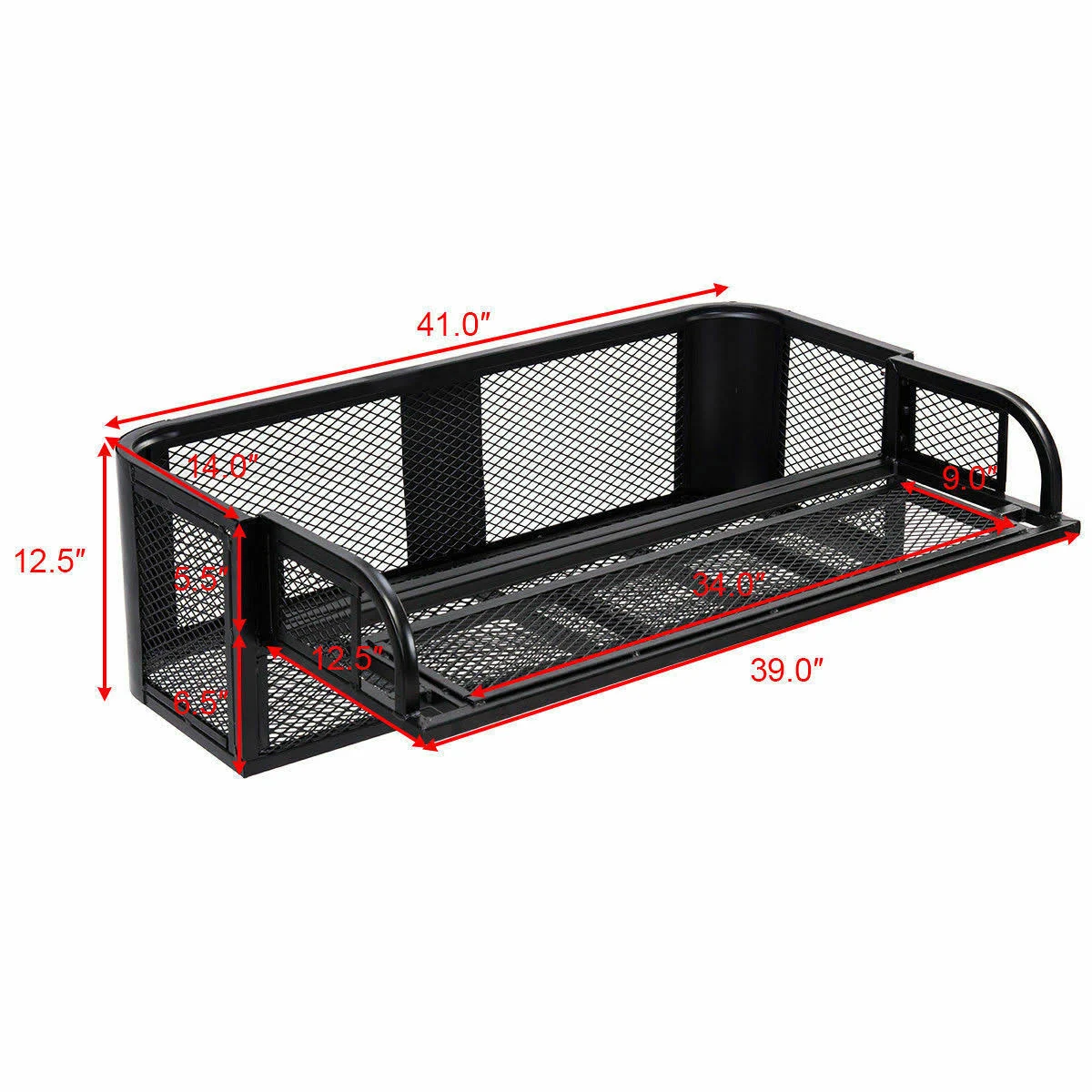 Apontus ATV UTV Universal Rear Drop Basket Rack Steel Cargo Hunting