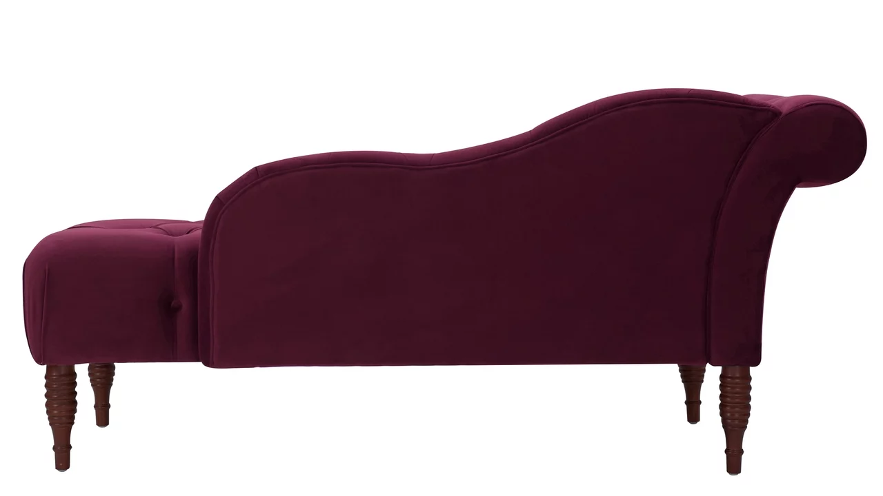 Samuel Tufted Roll Arm Chaise Lounge Burgundy - Radiant Selections